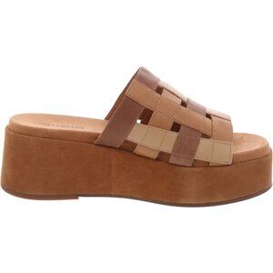 NEW LUCKY BRAND Leather Ulrich Platform Sandals Dusty Sand for women 252